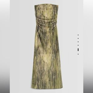 Bershka Tulle Bandeau Midi Dress